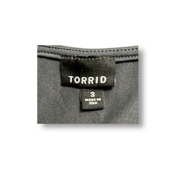 Torrid Gray Babydoll Peplum Top Empire Waist Flowy Casual Whimsigoth Romantic 3X - Picture 7 of 10